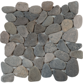 Grey Rectified Matte Pebble Interlocking - stone tile